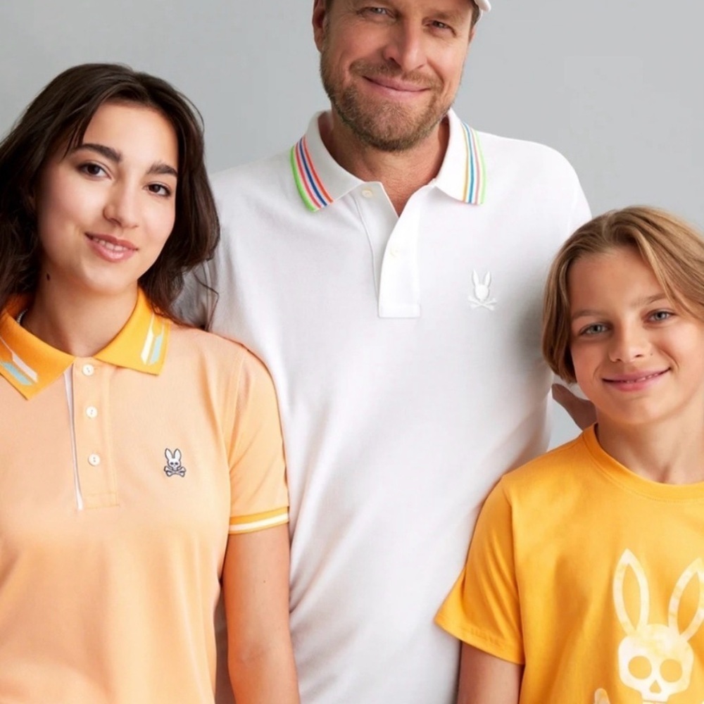 Psycho Bunny Men's, Athens Pique Striped Collar Polo Shirt White